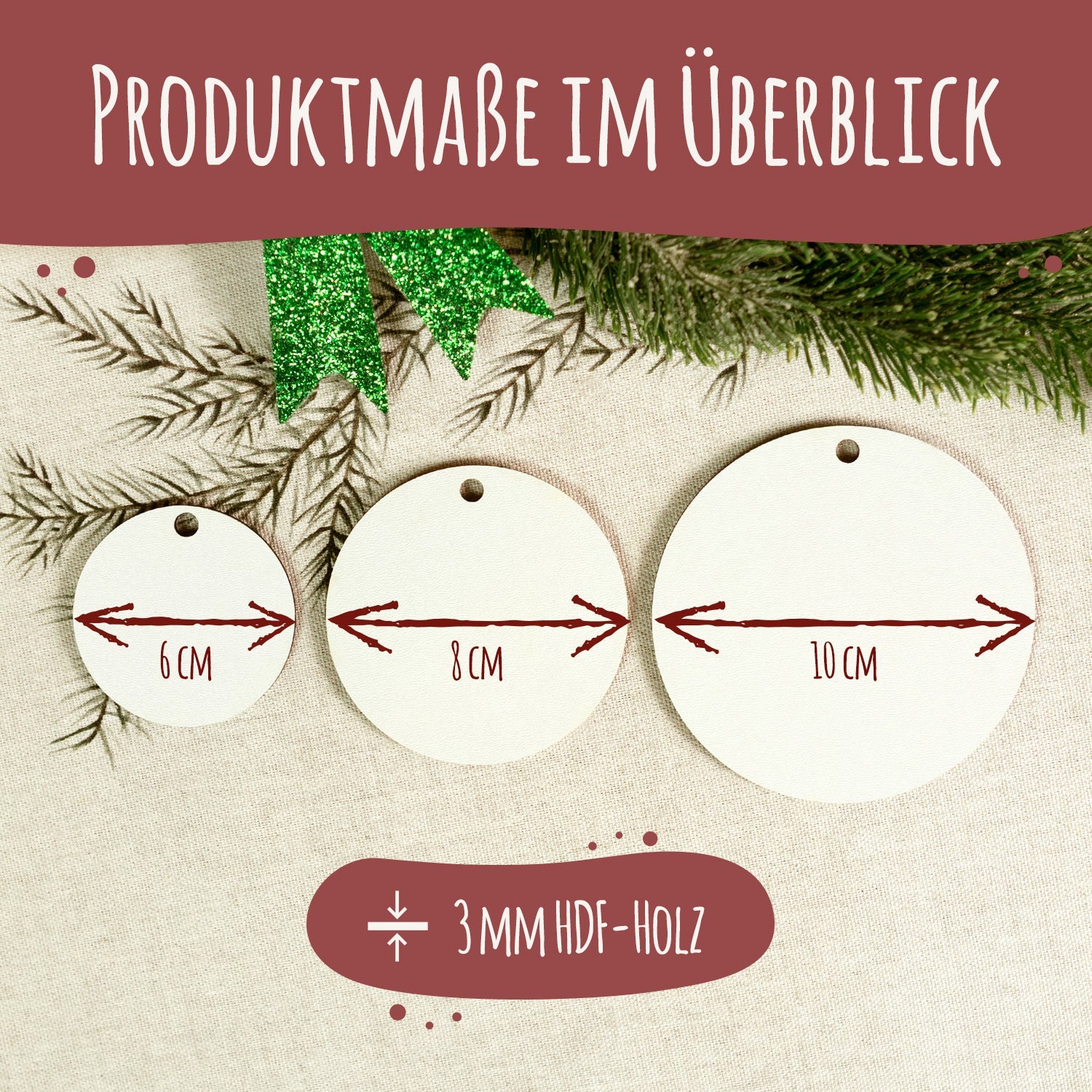 Christbaumschmuck aus Holz - Cool Santa - Weihnachtsanhänger mit Namen