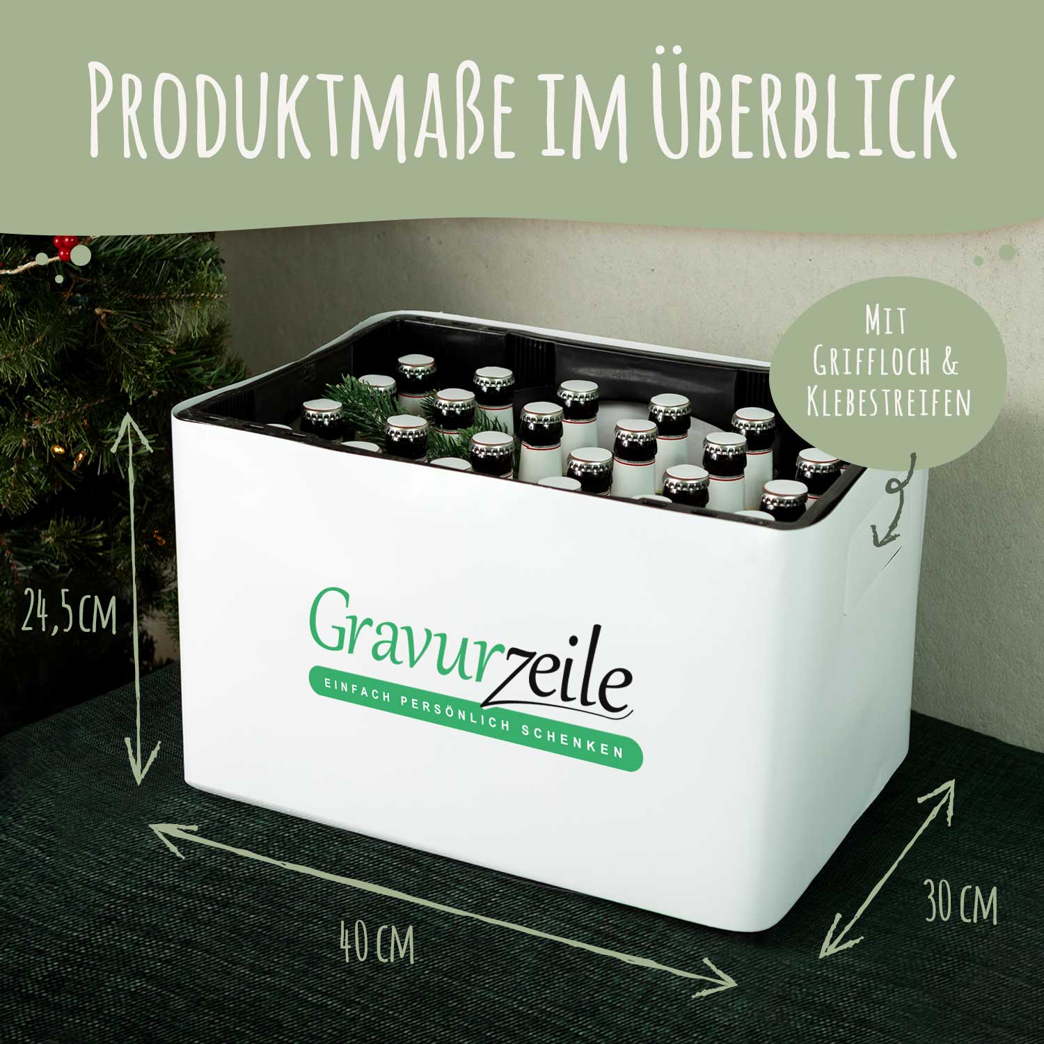 DIY Bierkasten Banderole mit 24 Deckelaufklebern - Cool Santa