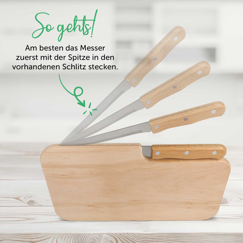 Frühstücksbrettchen mit Gravur - Inklusive Messer - Beste Mama mit Name