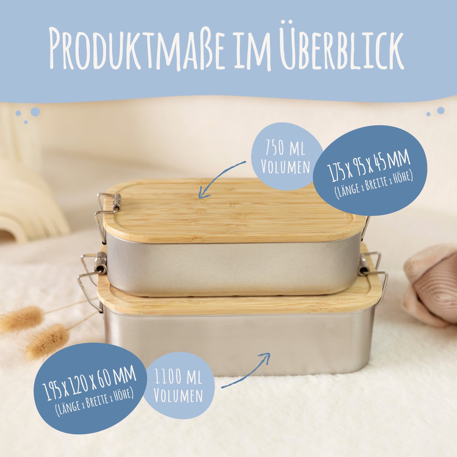 Brotdose mit Deckel für Kinder mit UV-Druck im "Reh" Design