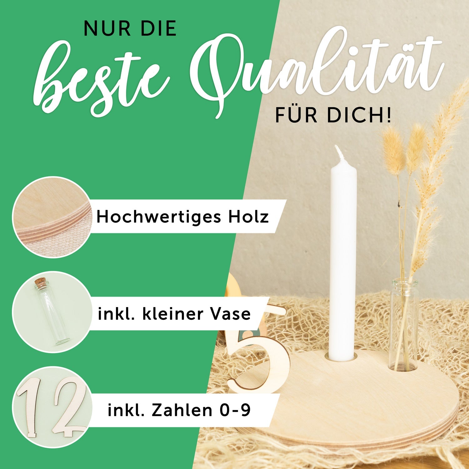 Bedruckter Geburtstagsteller für Kinder - Blumenkranz