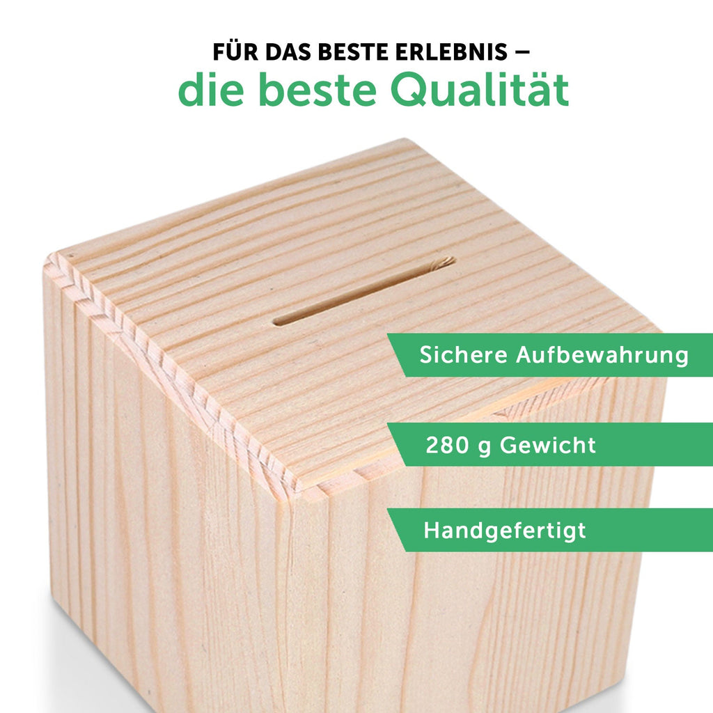Spardose aus Holz - Waldtiere
