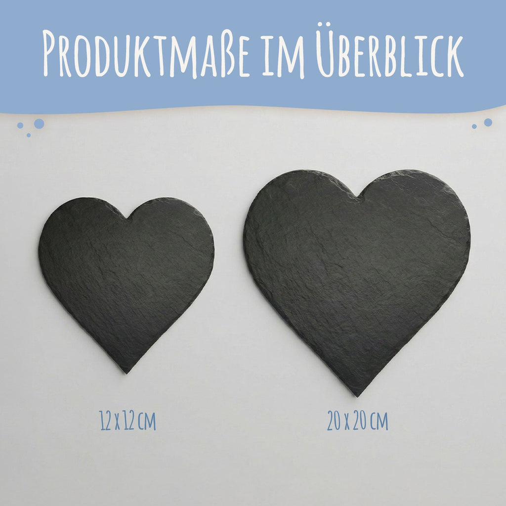 Bedrucktes Schieferherz - Wo alles begann - Personalisiertes Geschenk