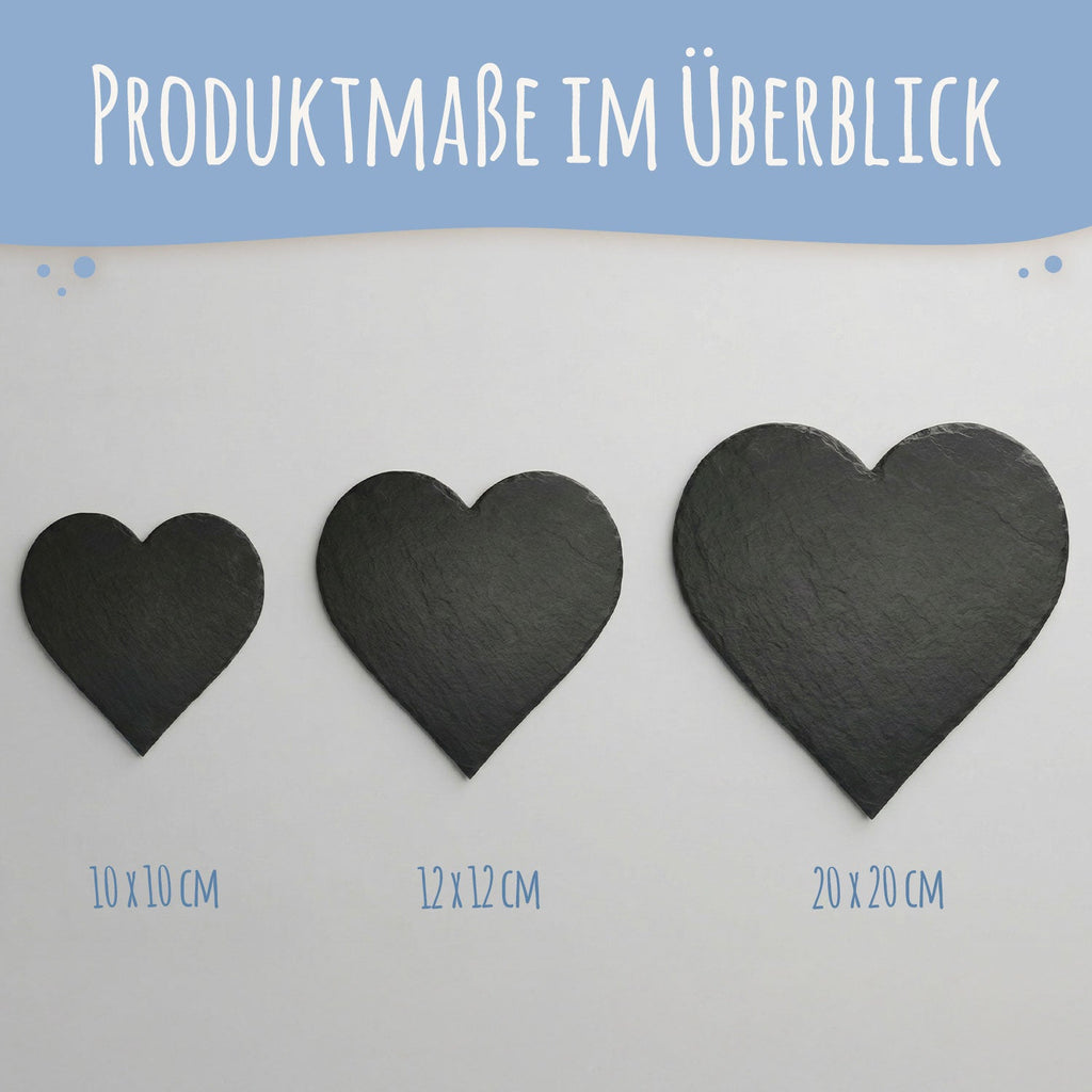 Bedrucktes Schieferherz - Pusteblume - Personalisiertes Geschenk
