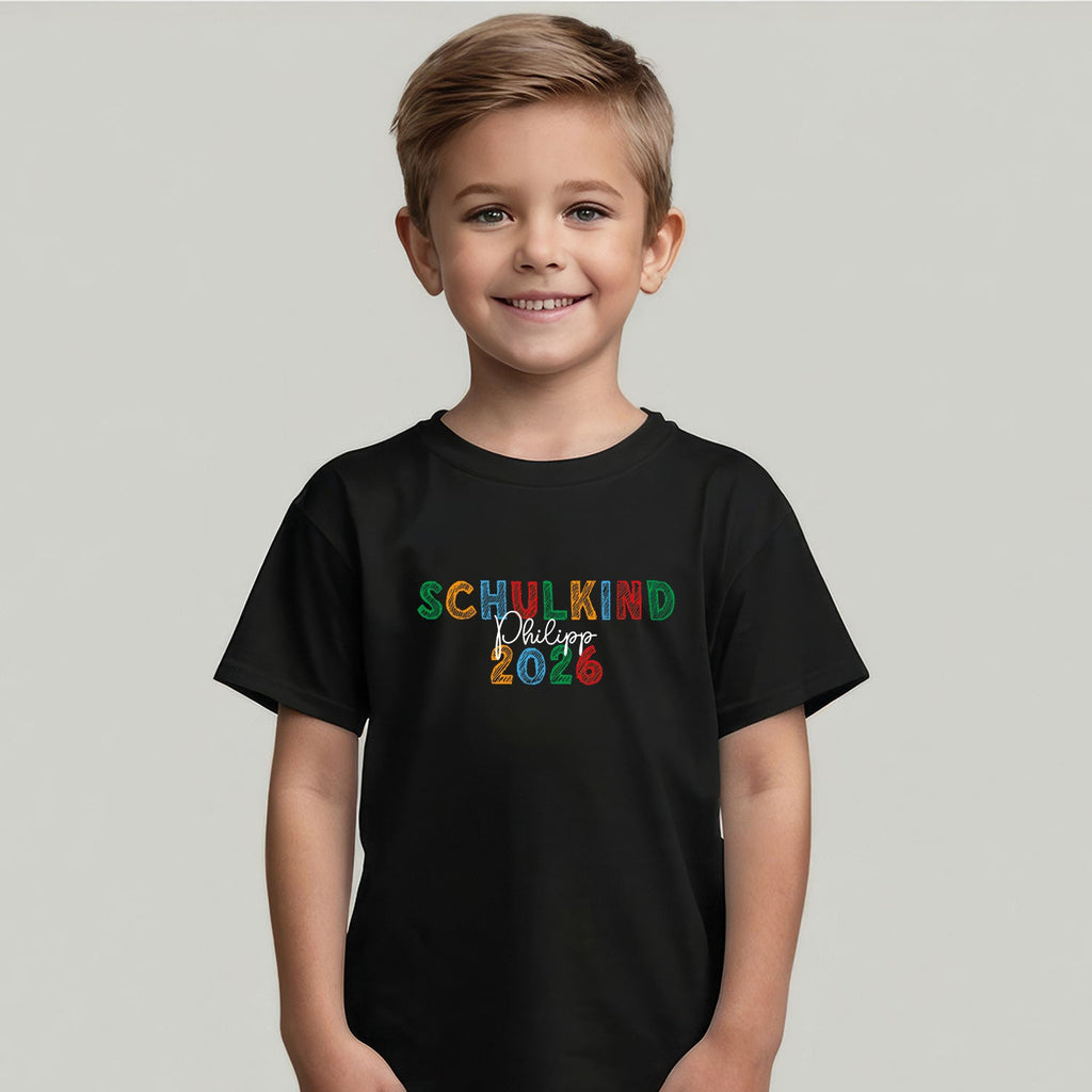 Bedrucktes T-Shirt für Kinder - Schulkind Kreide