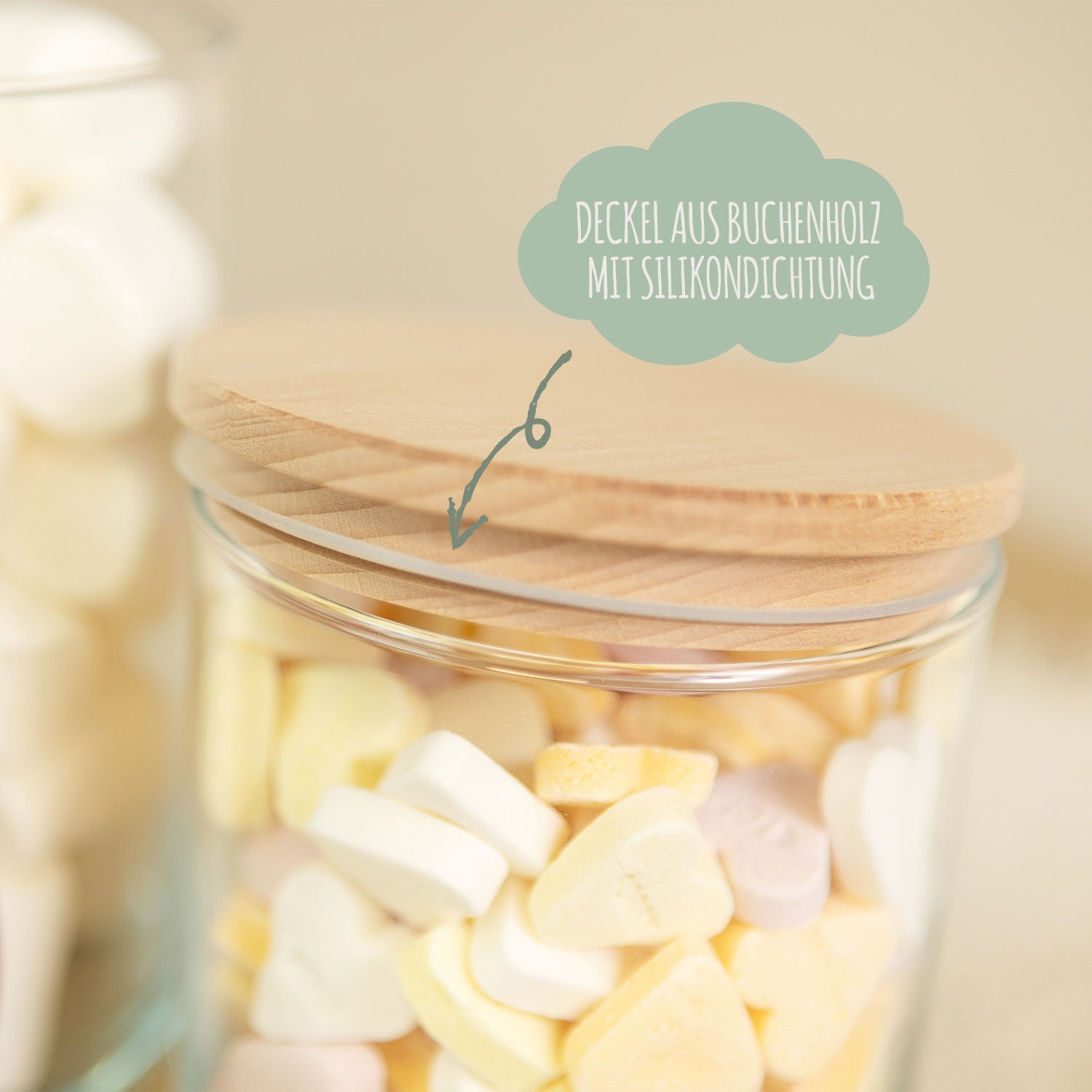 Bedrucktes Vorratsglas mit Holzdeckel - Wild Flowers