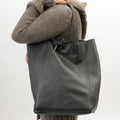 Leder Shopper Tasche Grau
