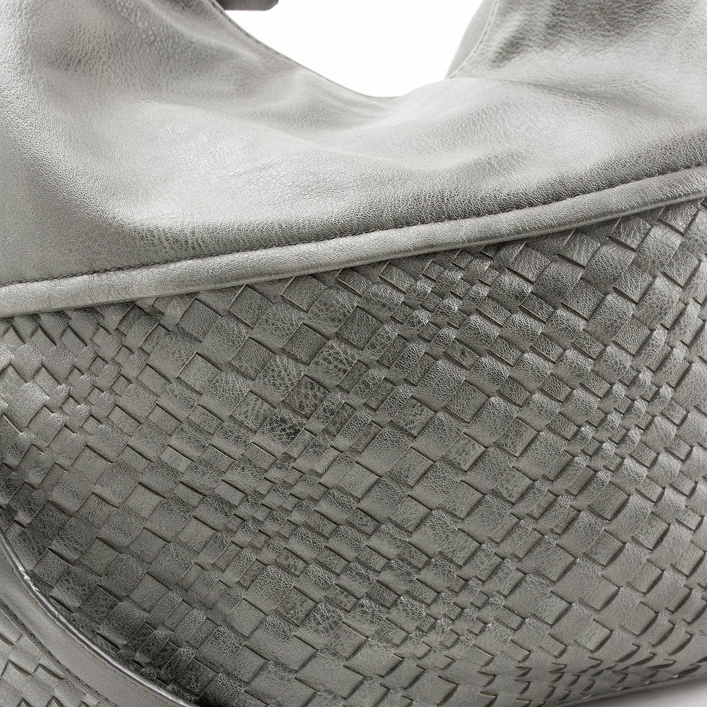 Schultertasche Beutel mit Flechtoptik