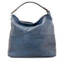 Schultertasche Beutel mit Flechtoptik Blau