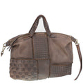 Vintage Bag Tasche Flechteinsatz Braun