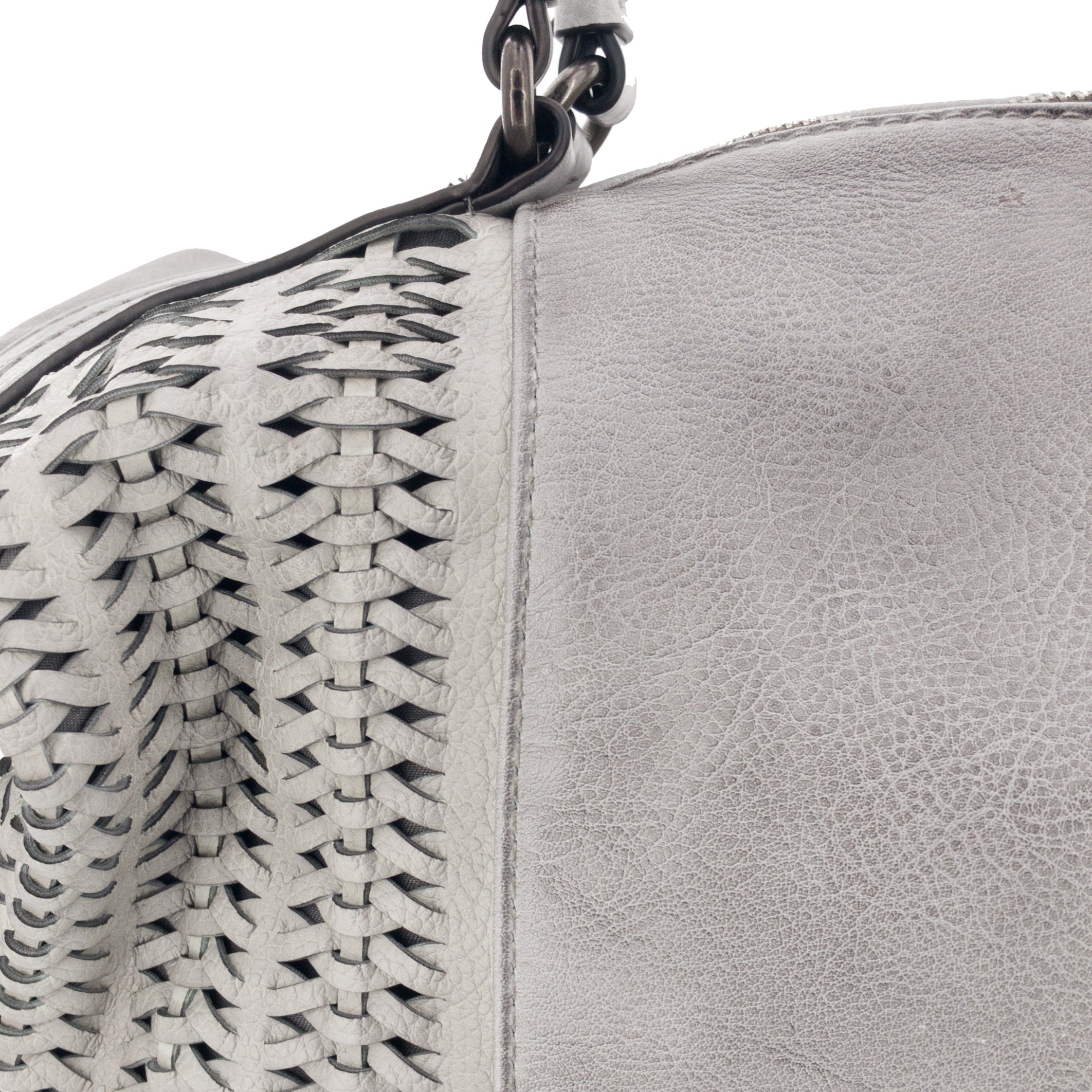 Vintage Tasche mit seitlichem Flechteinsatz