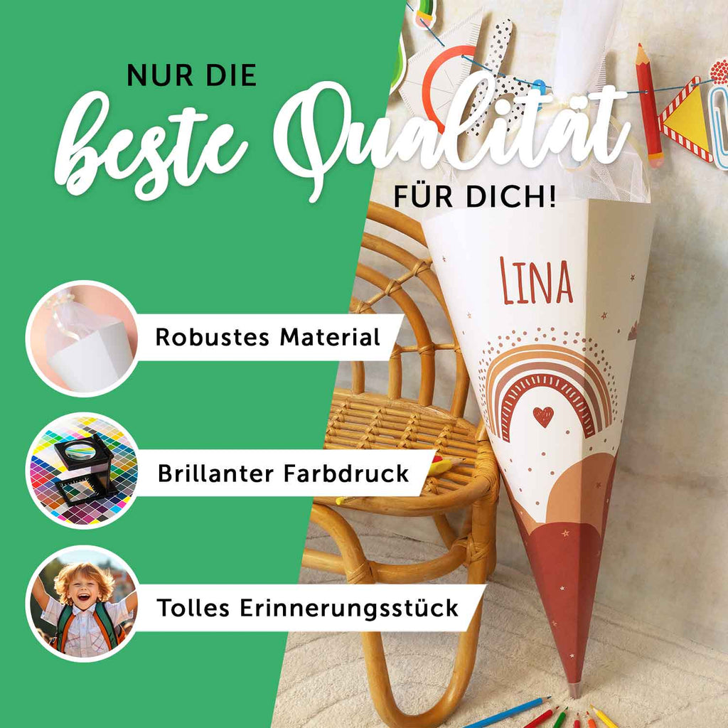 Bedruckte Schultüte mit Namen - Pferd