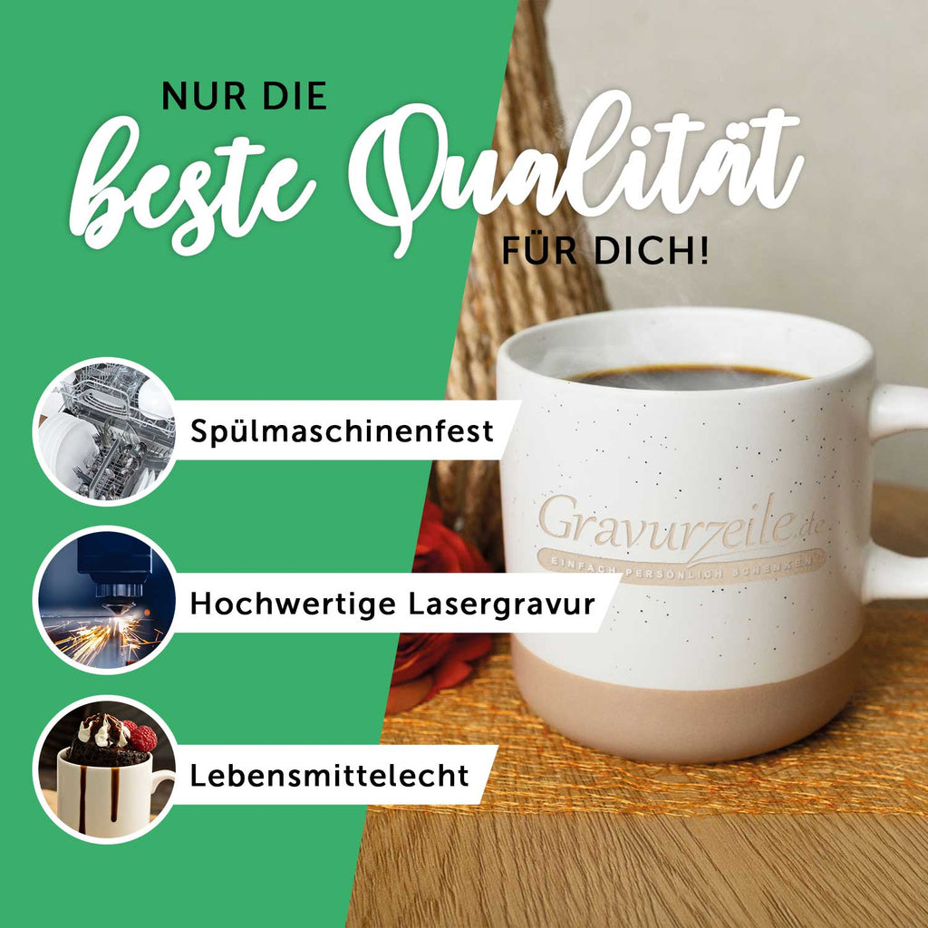 Gravierte Steingut Tasse - Mama hat immer Recht