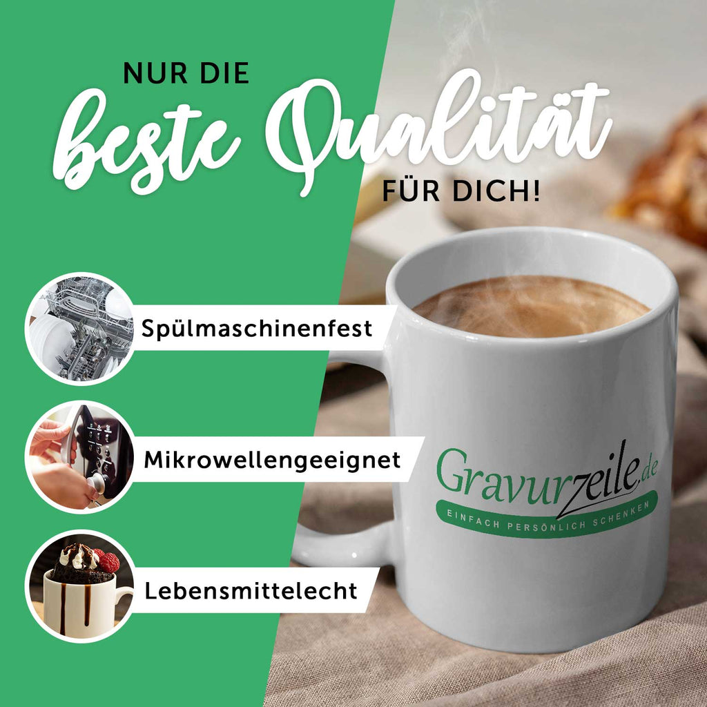 Bedruckte Tasse Faultier in Rente