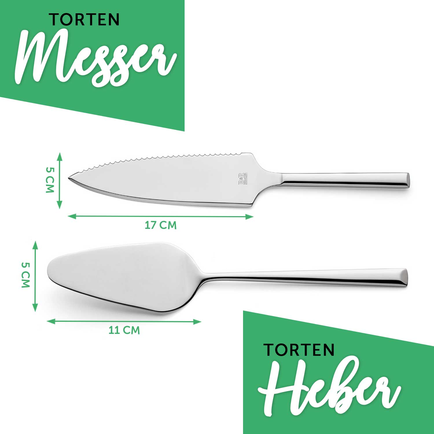 Tortenbesteck im Set - Herzen - Mit persönlicher Gravur als Geschenk zur Hochzeit