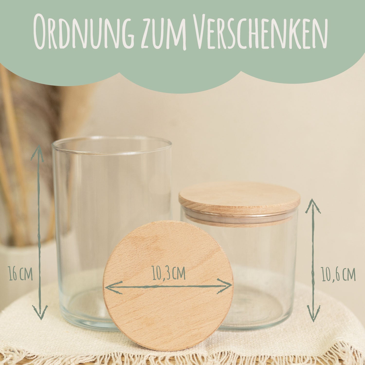 Graviertes Vorratsglas mit Holzdeckel - Mr & Mrs