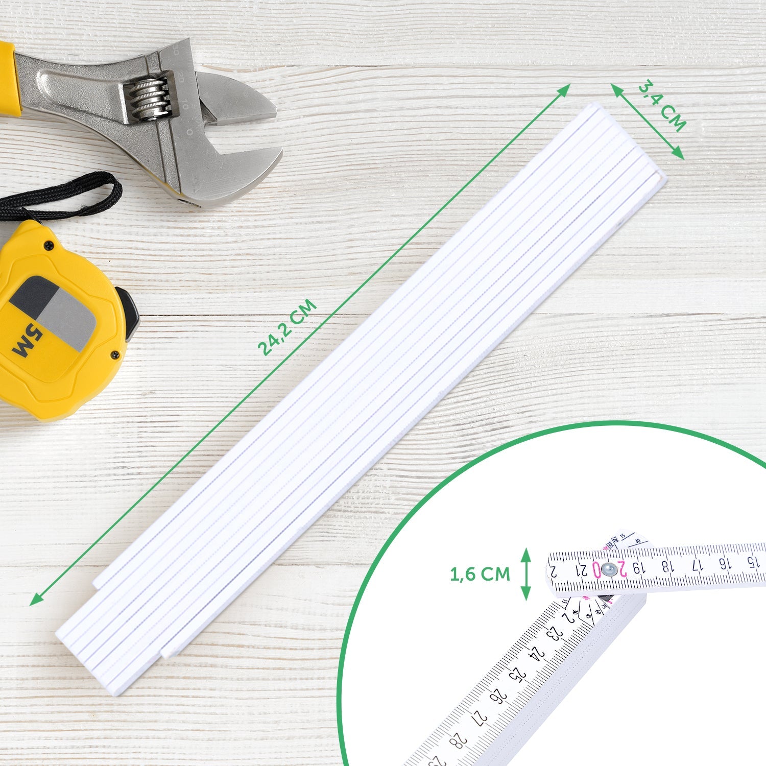 Zollstock 2 Meter mit UV Druck - Wunschtext - Personalisiert mit eigenem Text und Foto