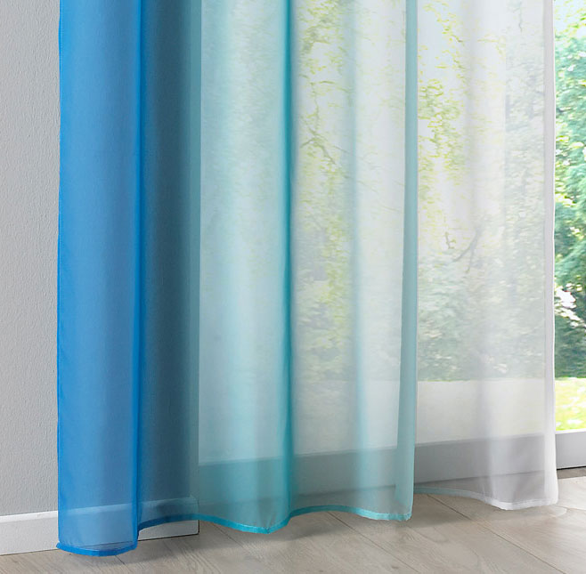 2er Pack Gardinen Vertikal Farbverlauf Druck Transparent »Modena« mit Ösen und Raffhalter, Vorhang, Dekoschal 10000183