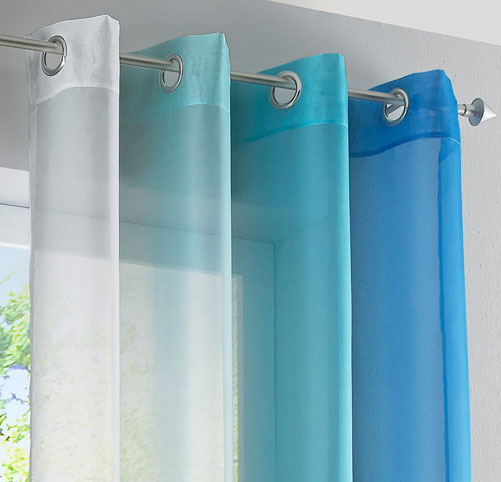 2er Pack Gardinen Vertikal Farbverlauf Druck Transparent »Modena« mit Ösen und Raffhalter, Vorhang, Dekoschal 10000183