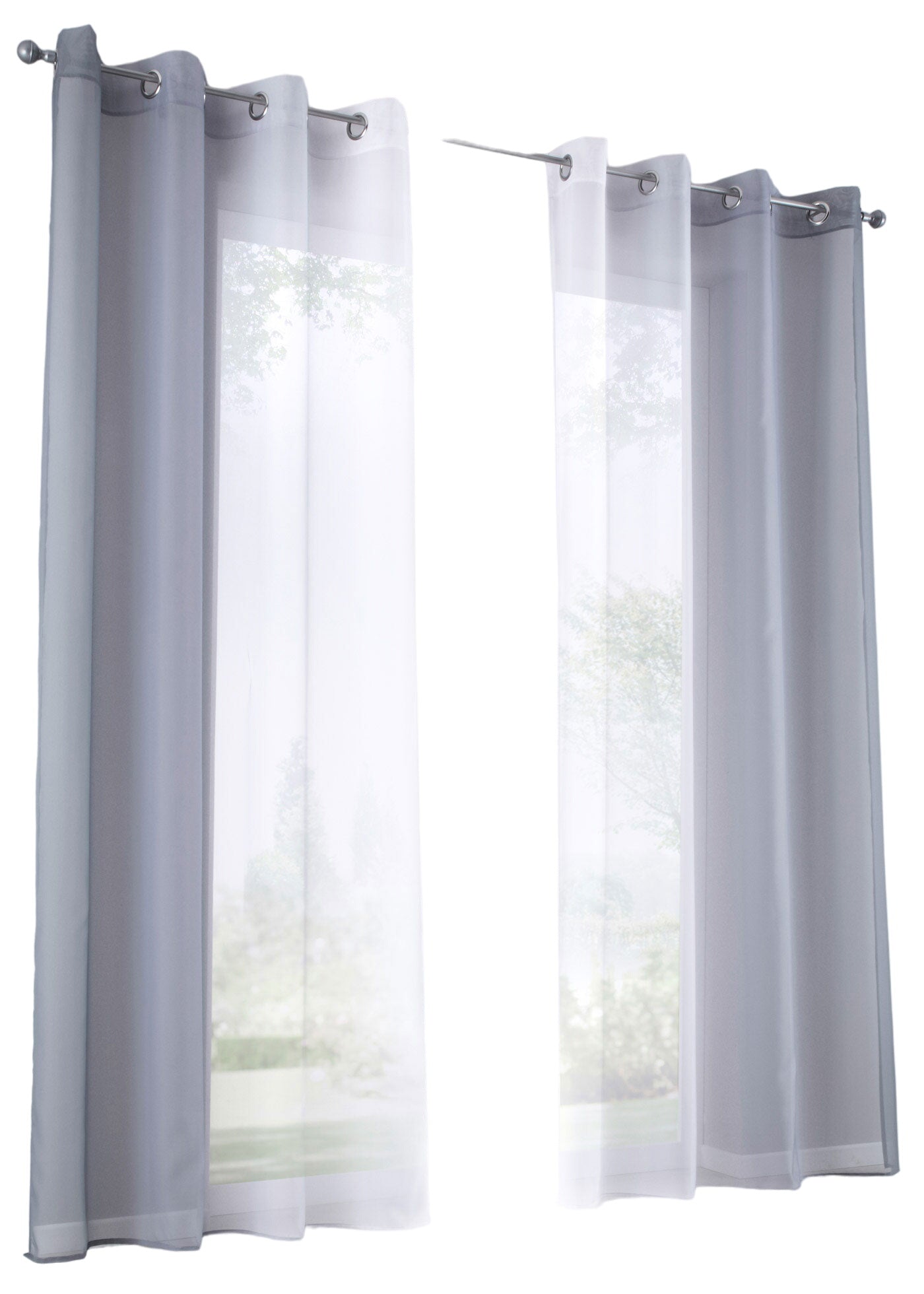 2er Pack Gardinen Vertikal Farbverlauf Druck Transparent »Modena« mit Ösen und Raffhalter, Vorhang, Dekoschal 10000183