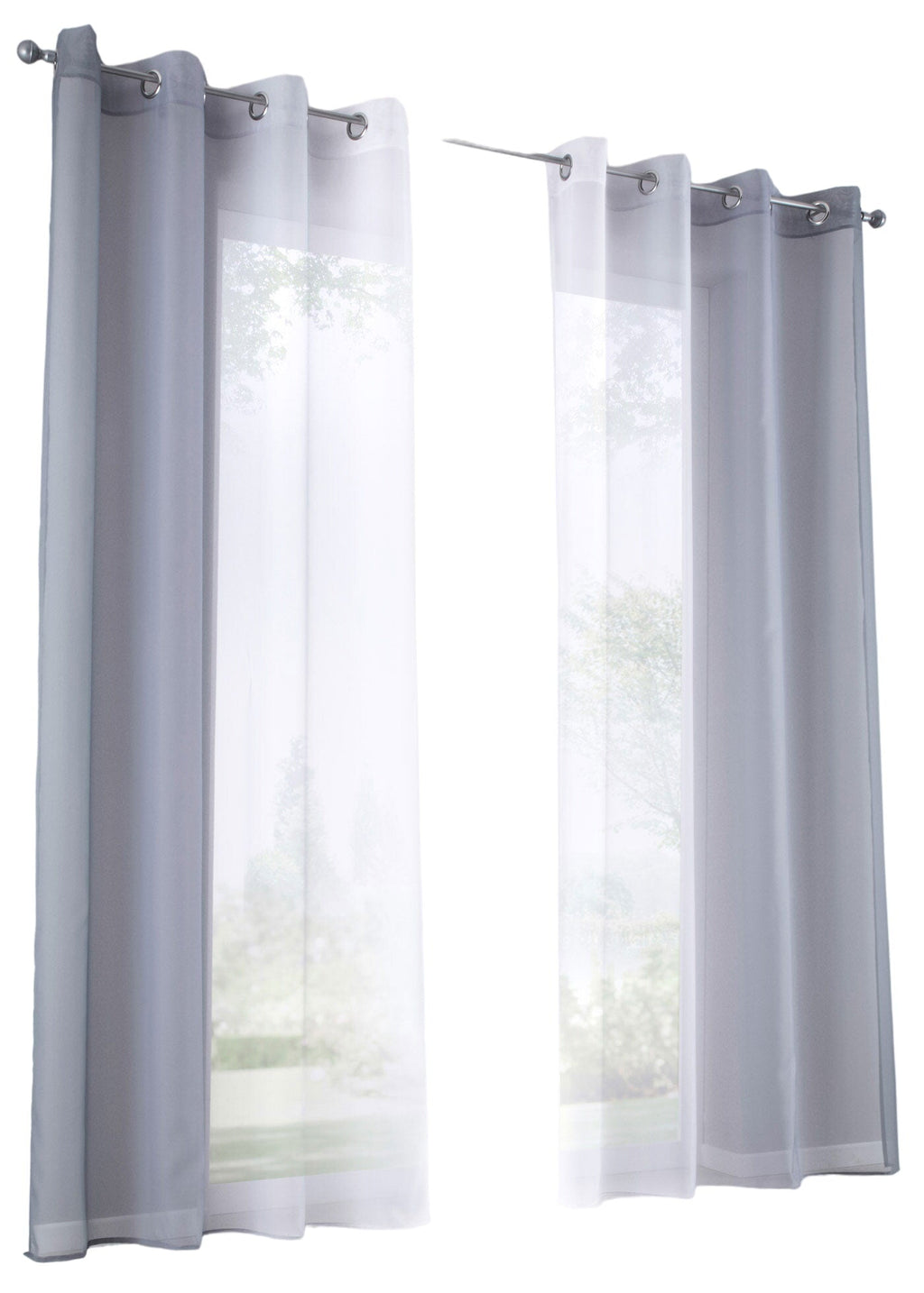 2er Pack Gardinen Vertikal Farbverlauf Druck Transparent »Modena« mit Ösen und Raffhalter, Vorhang, Dekoschal 10000183