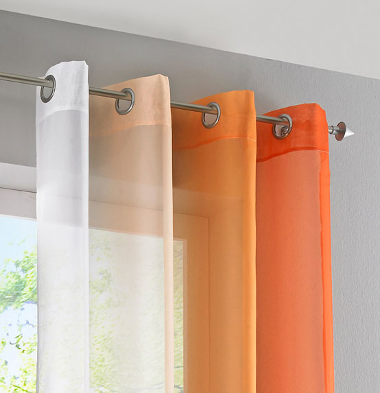 2er Pack Gardinen Vertikal Farbverlauf Druck Transparent »Modena« mit Ösen und Raffhalter, Vorhang, Dekoschal 10000183