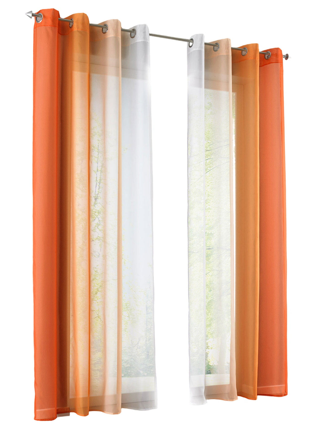 2er Pack Gardinen Vertikal Farbverlauf Druck Transparent »Modena« mit Ösen und Raffhalter, Vorhang, Dekoschal 10000183