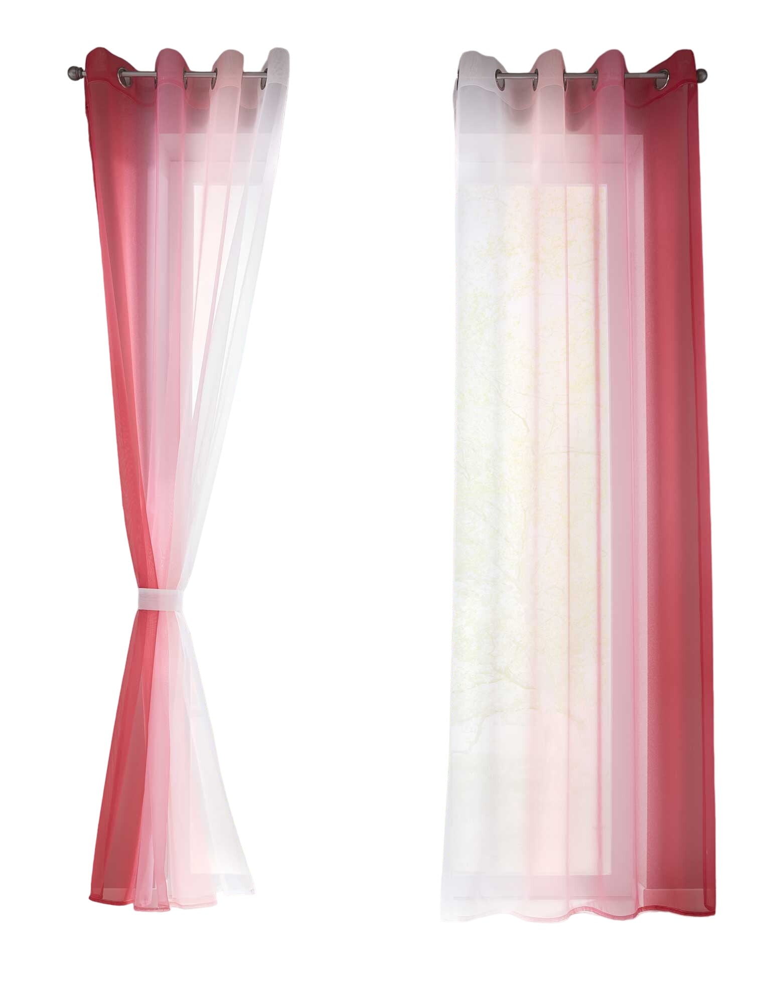 2er Pack Gardinen Vertikal Farbverlauf Druck Transparent »Modena« mit Ösen und Raffhalter, Vorhang, Dekoschal 10000183