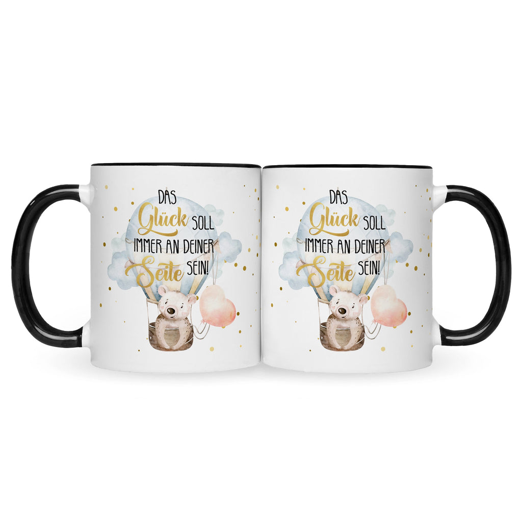 Bedruckte Tasse mit Spruch Glück immer an deiner Seite