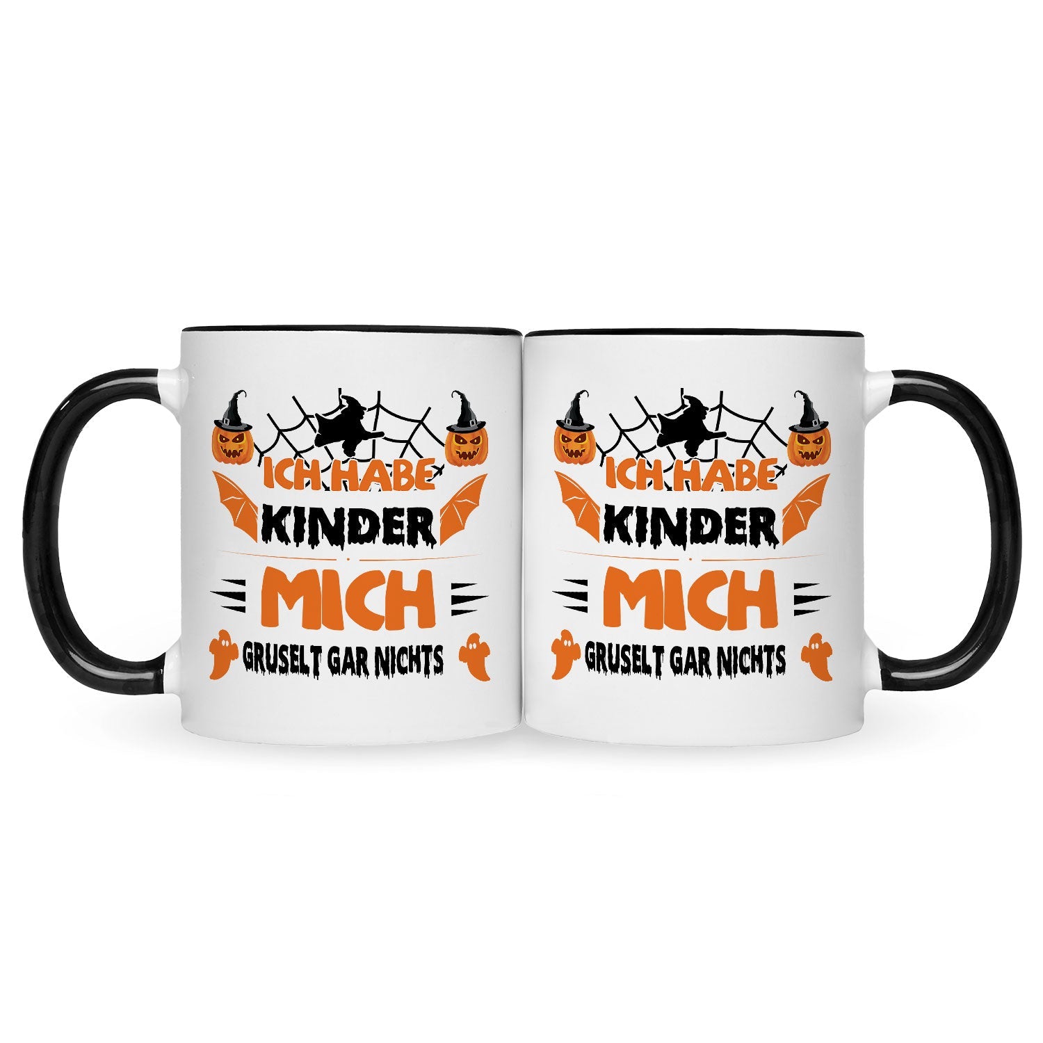 Bedruckte Tasse mit Spruch Ich habe Kinder mich gruselt gar nichts