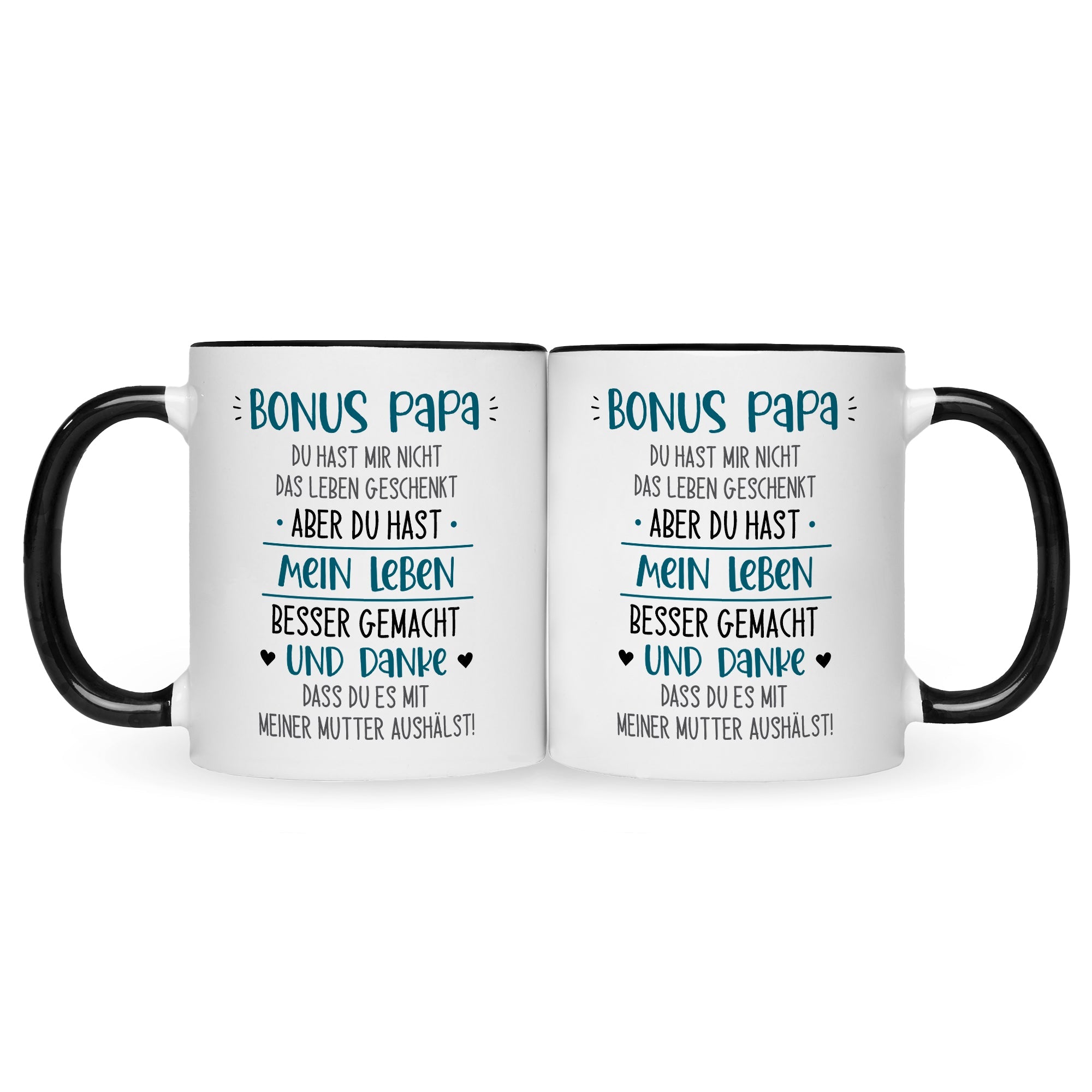 Bedruckte Tasse mit Spruch Bonus Eltern