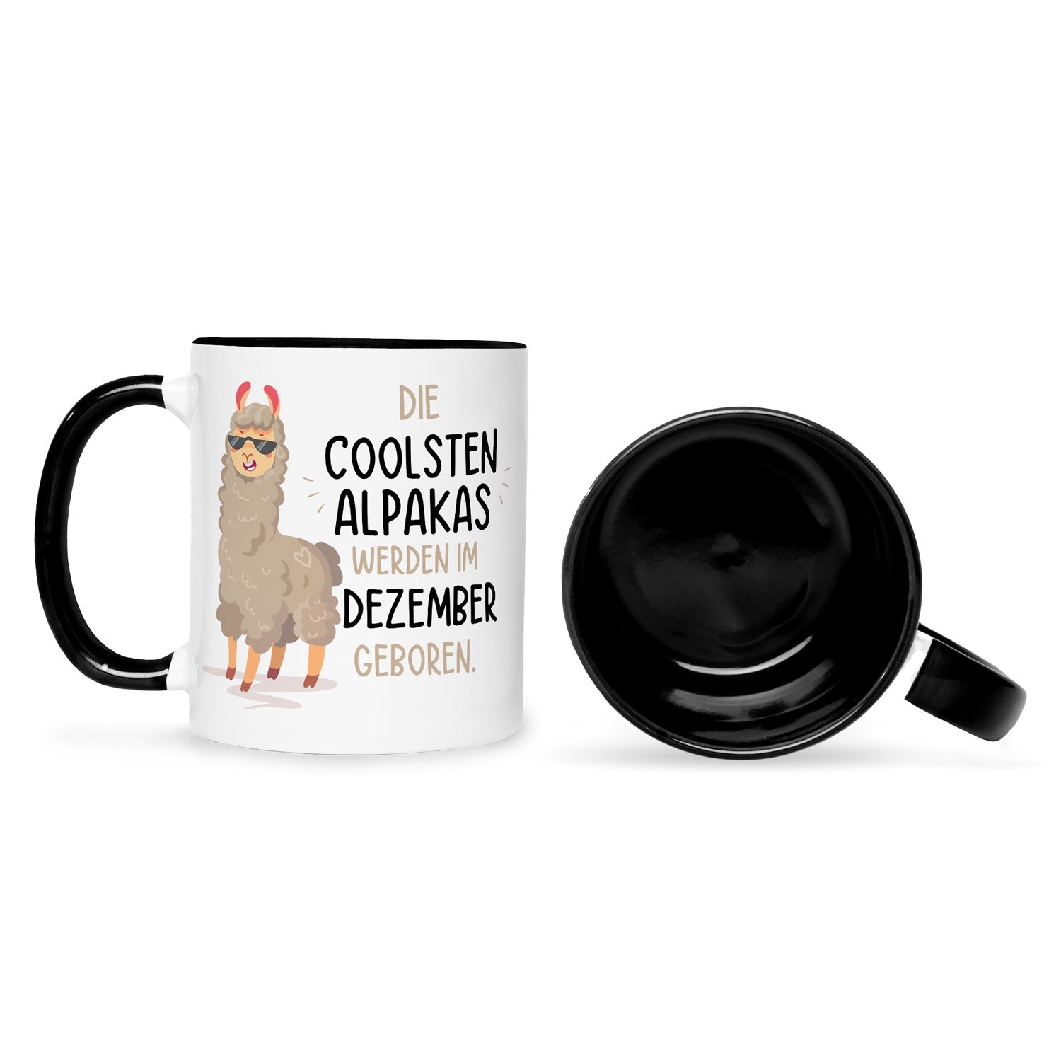 Bedruckte Tasse mit Spruch Die coolsten Alpakas