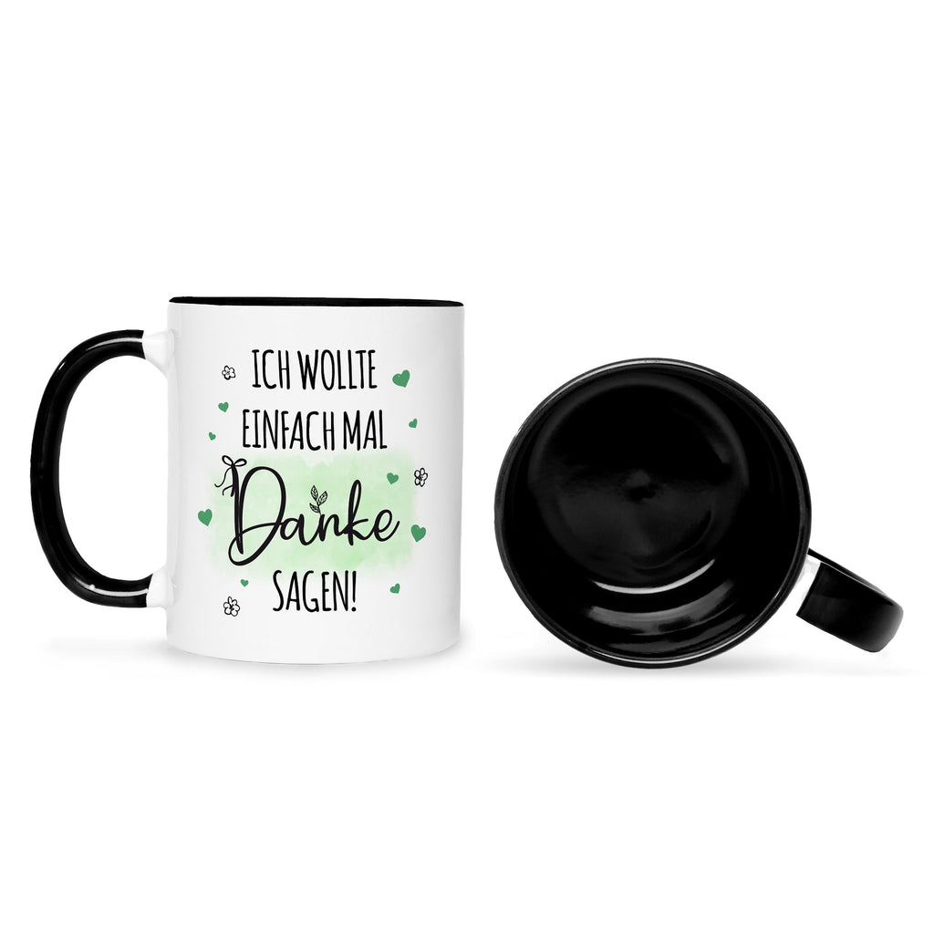 Bedruckte Tasse mit Spruch Wollte einfach mal danke sagen