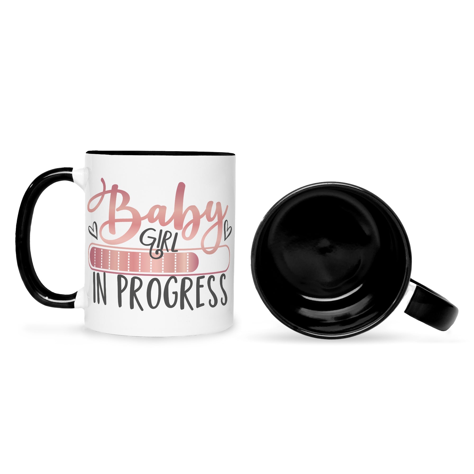 Bedruckte Tasse mit Spruch Baby in Progress