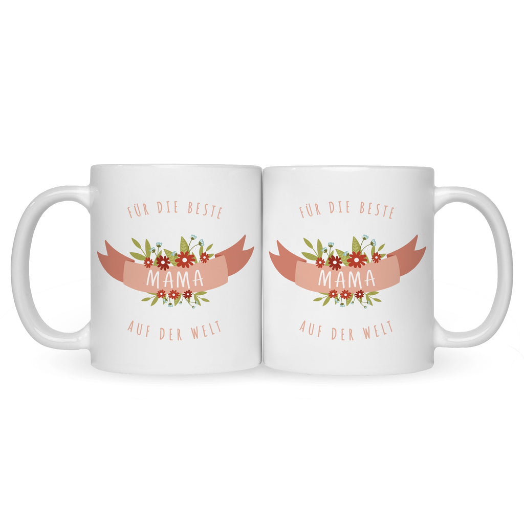 Bedruckte Tasse mit Spruch Für die beste Mama