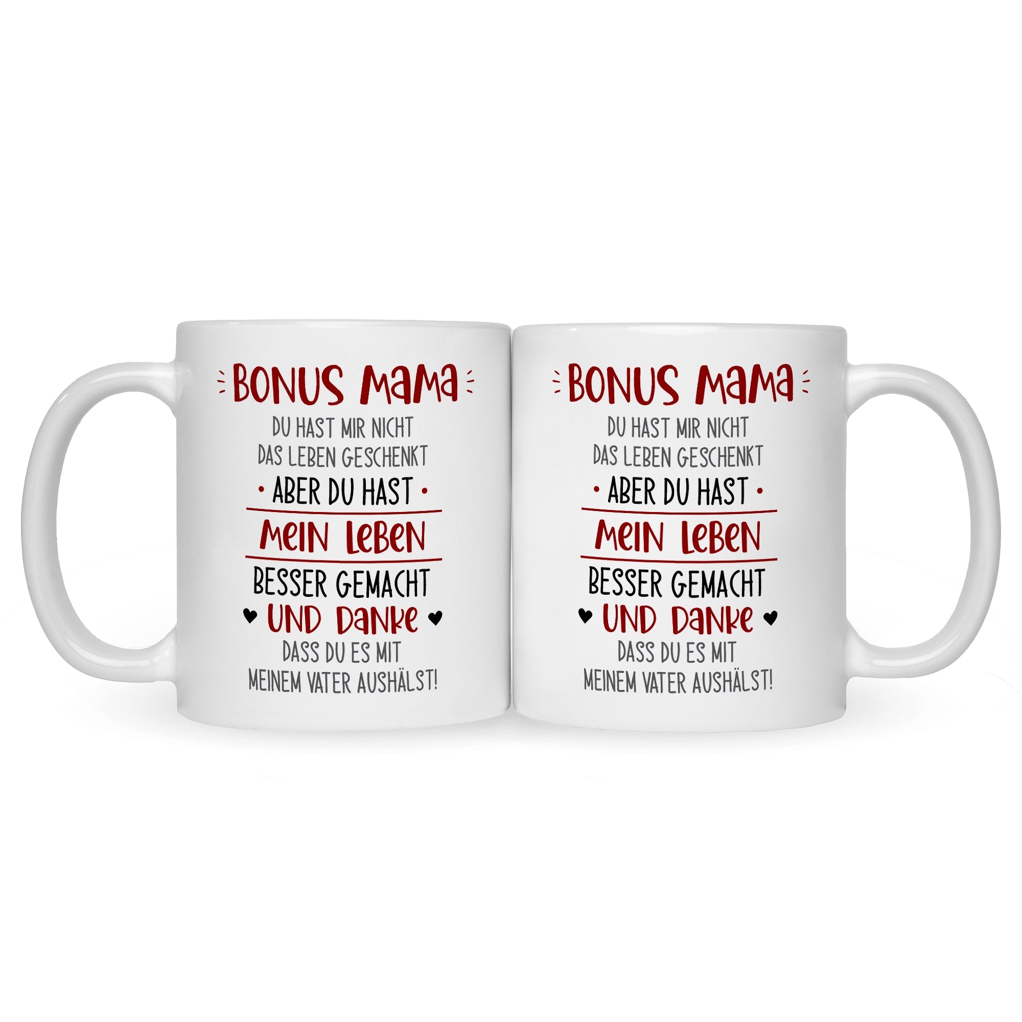 Bedruckte Tasse mit Spruch Bonus Eltern