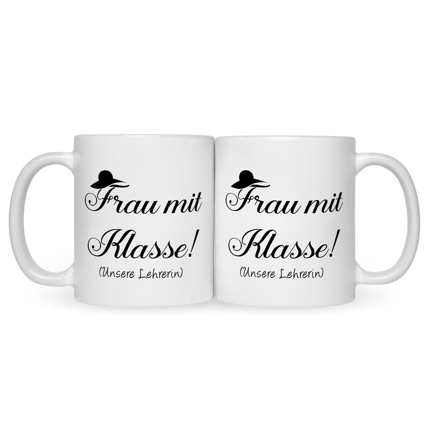 Bedruckte Tasse mit Spruch Frau mit Klasse