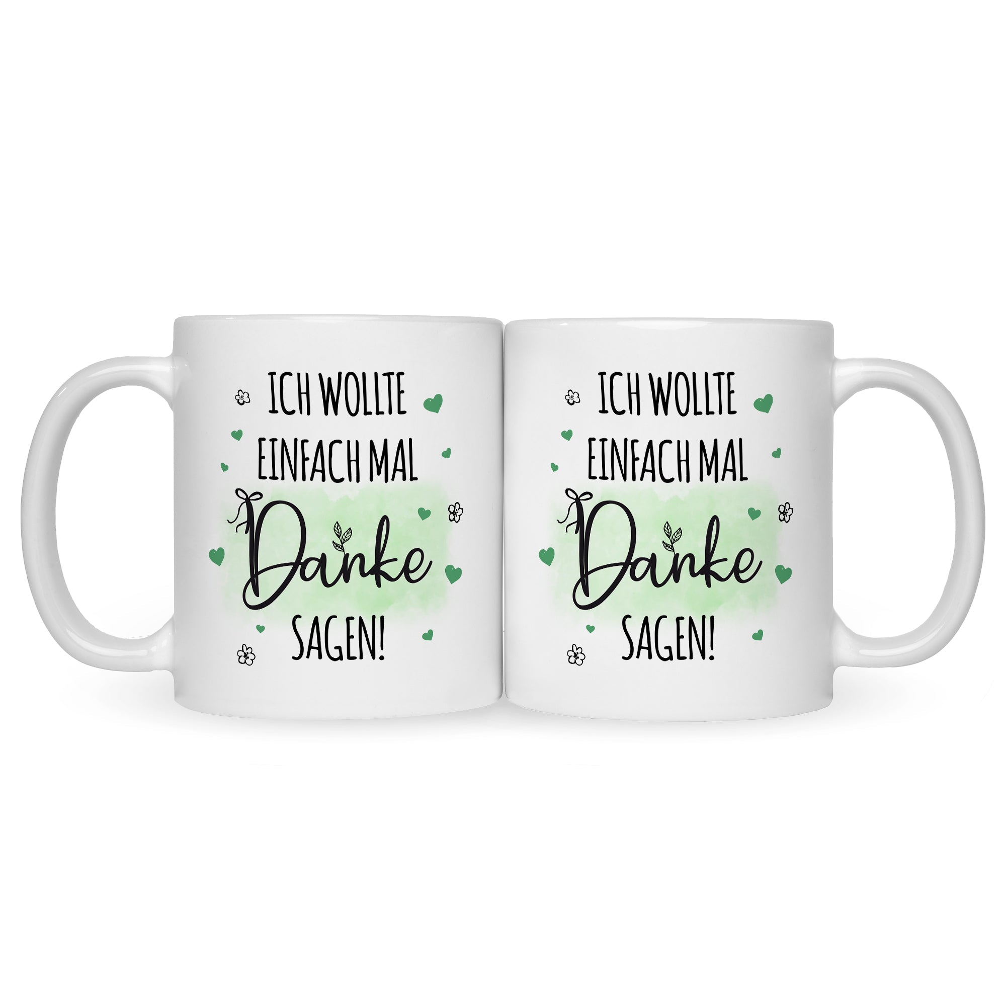 Bedruckte Tasse mit Spruch Wollte einfach mal danke sagen