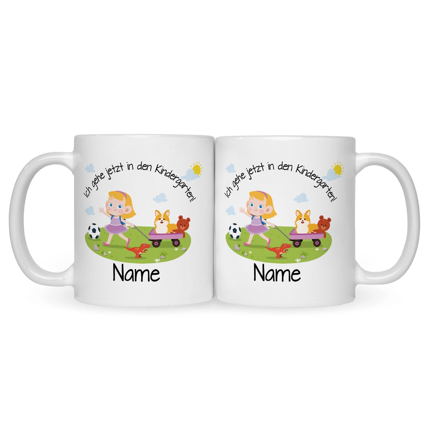 Bedruckte Tasse mit Motiv Ich gehe jetzt in den Kindergarten für Jungen & Mädchen