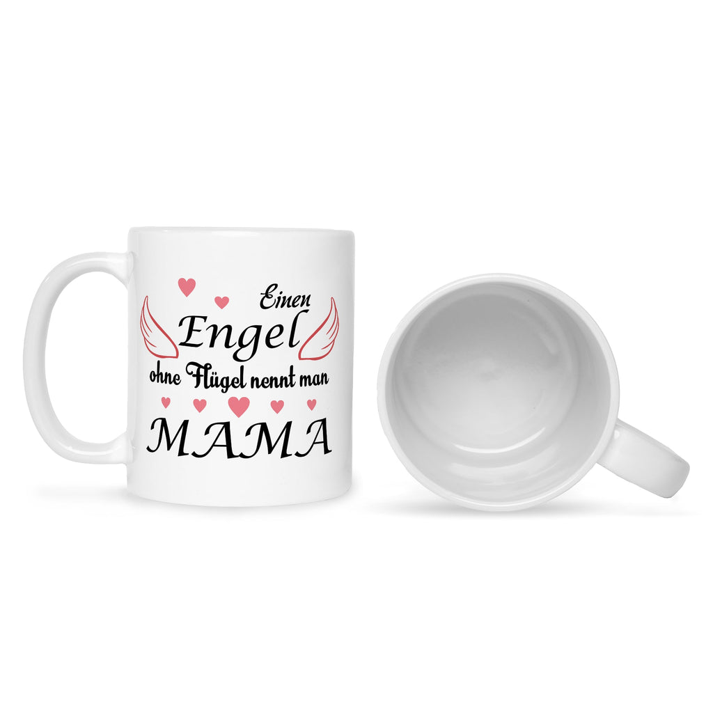Bedruckte Tasse mit Spruch Engel ohne Flügel