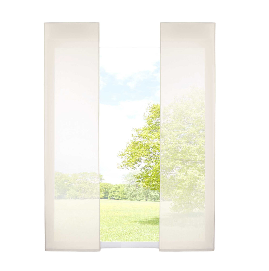 2er Set Schiebegardinen »Nizza« Baumwoll-Voile Halbvoile Transparent Flächenvorhang mit Paneelwagen und Beschwerungsstange 2019032-2