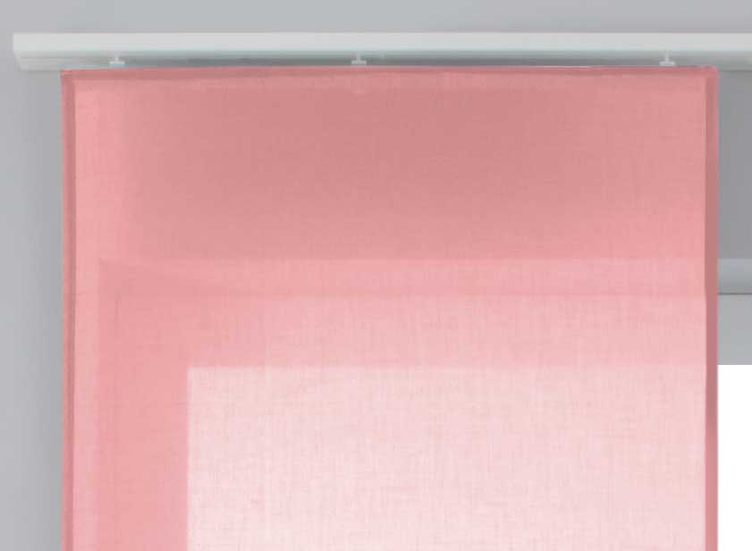 2er Set Schiebegardinen »Nizza« Baumwoll-Voile Halbvoile Transparent Flächenvorhang mit Paneelwagen und Beschwerungsstange 2019032-2
