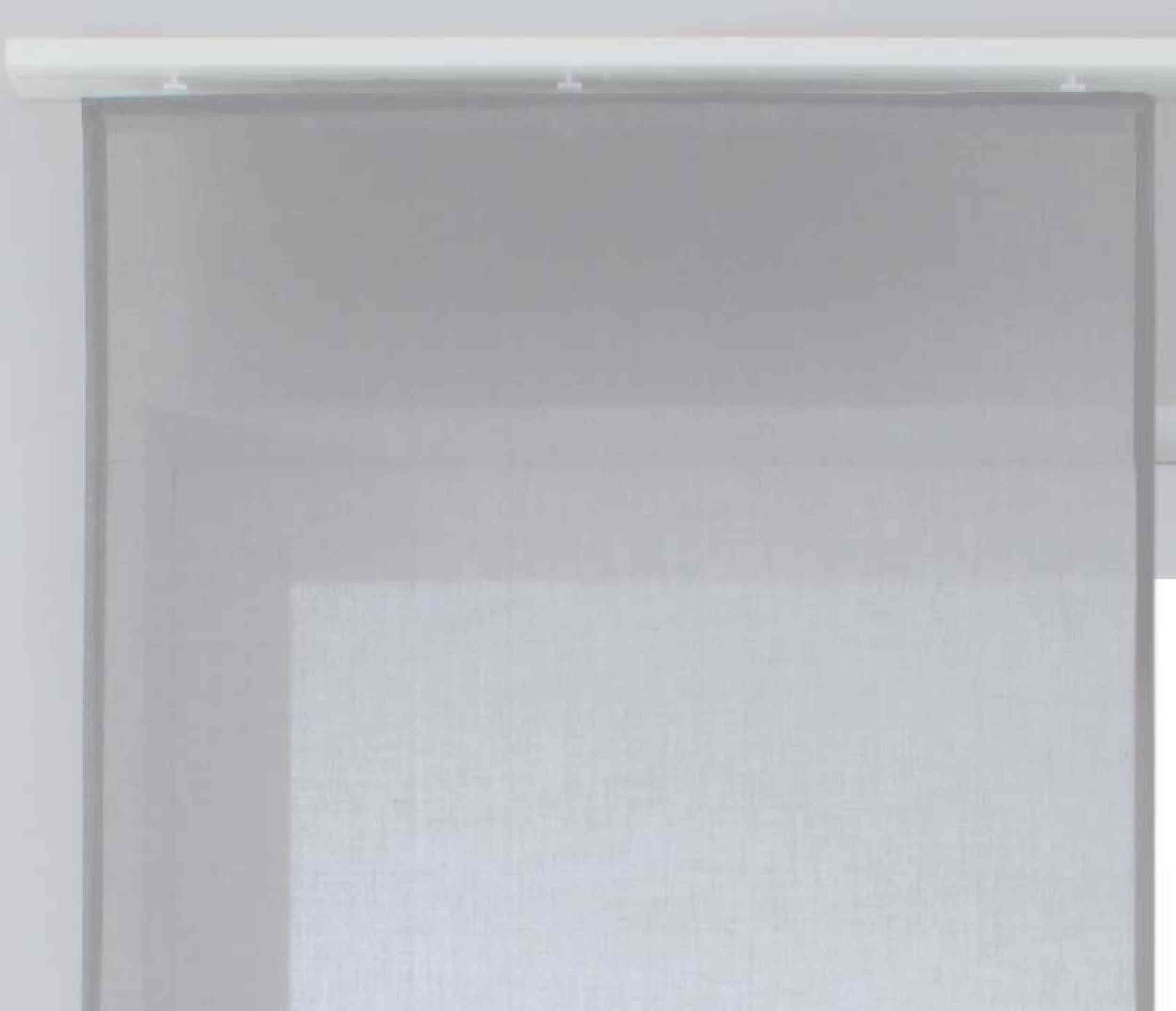 2er Set Schiebegardinen »Nizza« Baumwoll-Voile Halbvoile Transparent Flächenvorhang mit Paneelwagen und Beschwerungsstange 2019032-2
