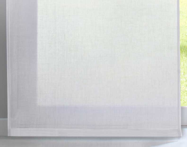 2er Set Schiebegardinen »Nizza« Baumwoll-Voile Halbvoile Transparent Flächenvorhang mit Paneelwagen und Beschwerungsstange 2019032-2