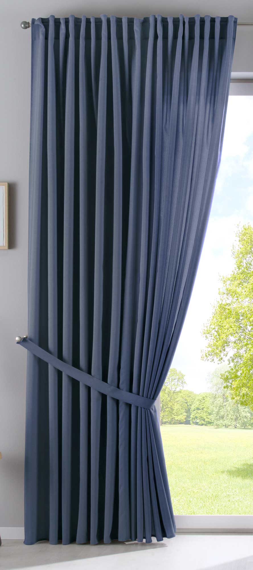 Vorhang Verdeckte Schlaufen Cationic »JENA« Blickdicht Leinen Optik Gardine Meliert Gardinenband mit Raffhalter  2019037