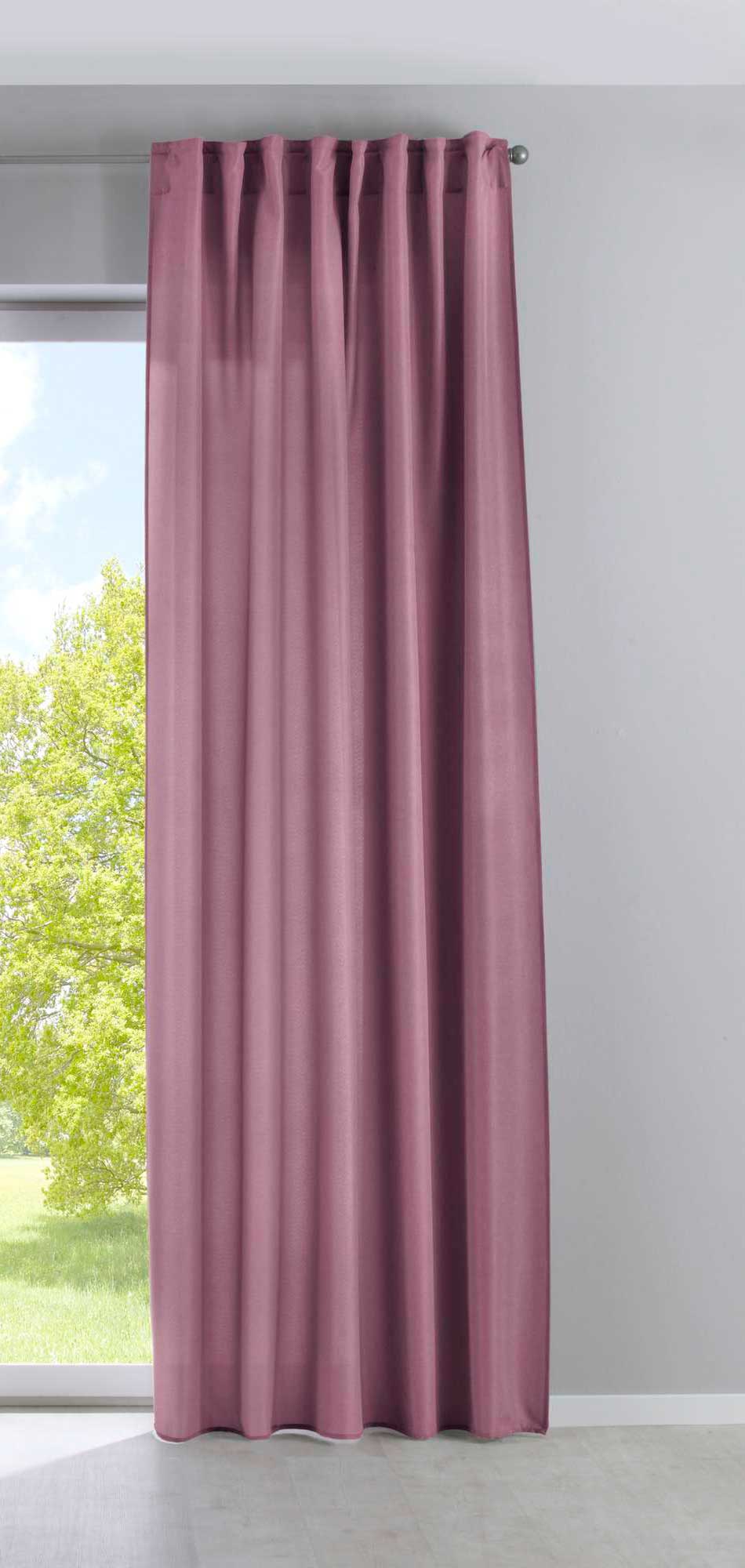 Vorhang Verdeckte Schlaufen Cationic »JENA« Blickdicht Leinen Optik Gardine Meliert Gardinenband mit Raffhalter  2019037