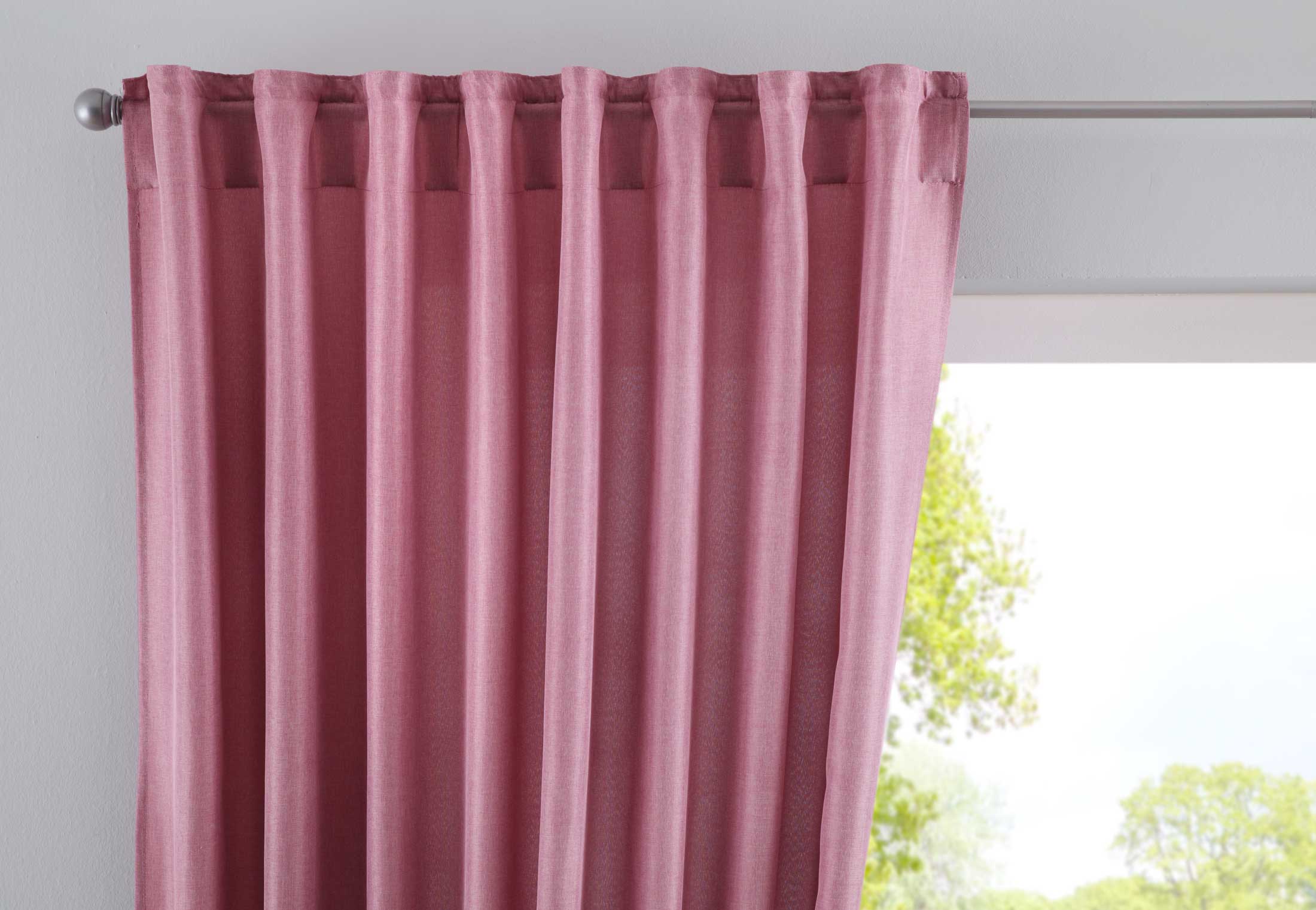 Vorhang Verdeckte Schlaufen Cationic »JENA« Blickdicht Leinen Optik Gardine Meliert Gardinenband mit Raffhalter  2019037