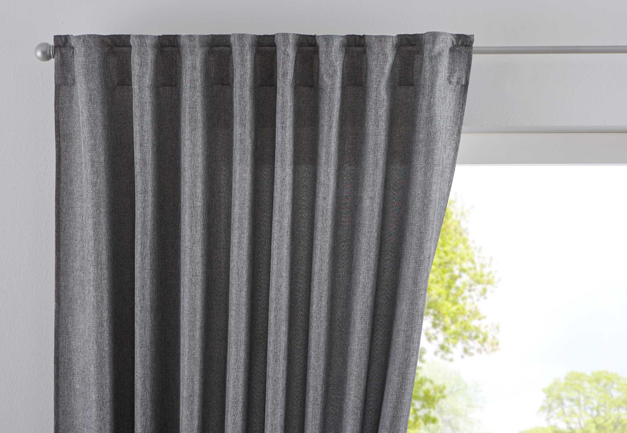 Vorhang Verdeckte Schlaufen Cationic »JENA« Blickdicht Leinen Optik Gardine Meliert Gardinenband mit Raffhalter  2019037