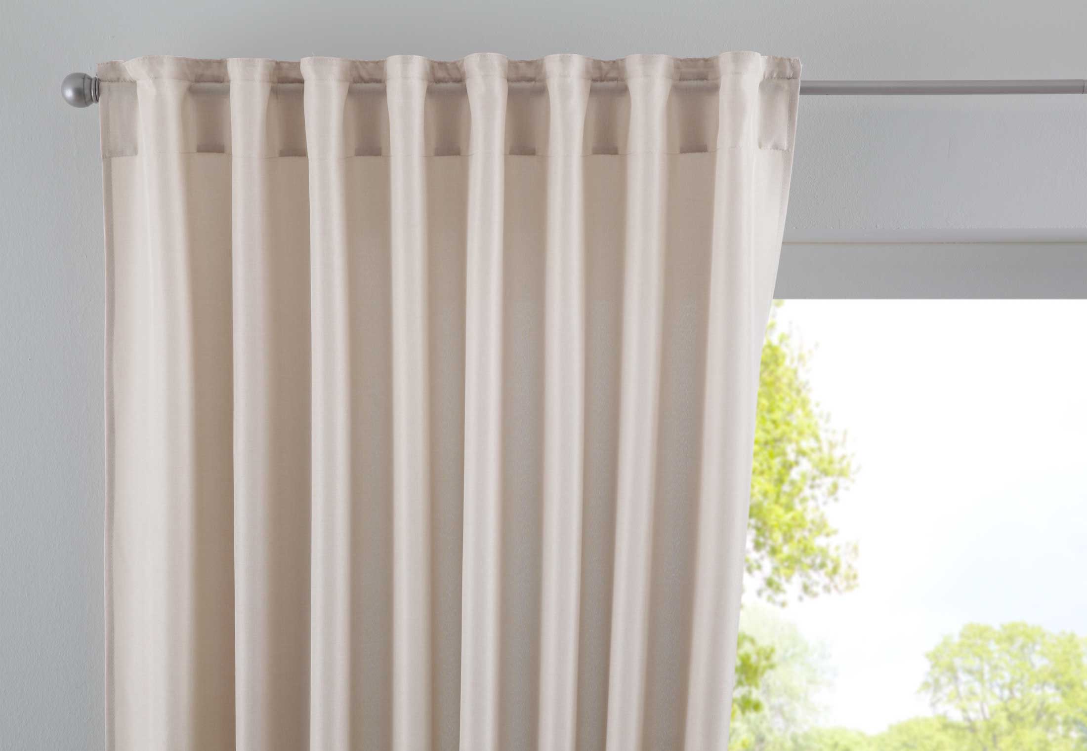 Vorhang Verdeckte Schlaufen Cationic »JENA« Blickdicht Leinen Optik Gardine Meliert Gardinenband mit Raffhalter  2019037