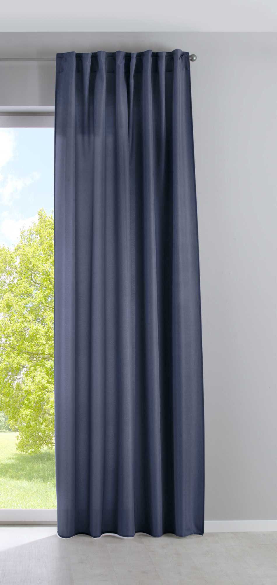 Vorhang Verdeckte Schlaufen Cationic »JENA« Blickdicht Leinen Optik Gardine Meliert Gardinenband mit Raffhalter  2019037